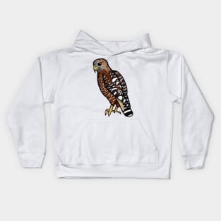 Red Shouldered Hawk (Large Print) Kids Hoodie